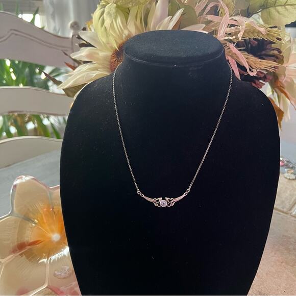 Sterling Silver with Blue Gem Necklace - Picture 1 of 10